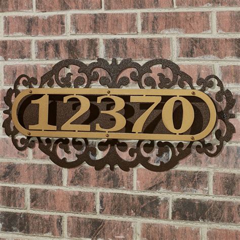 house number plaque metal|decorative house numbers plaque.